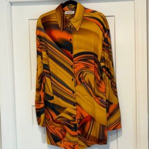 The Attico Silvye graphic-print Shirtdress - Orange